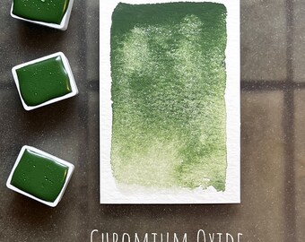 Chromium Oxide Green - Handmade Watercolor - Artist Grade Honey Watercolors, great for painting, calligraphy, craft