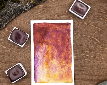 Purple Sunset - Handmade Watercolor - Artist Grade Honey Watercolors, granulating - great for painting, calligraphy, craft