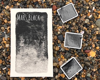MARS BLACK - Handmade Watercolor -  Artist Grade Honey Watercolors, great for painting, calligraphy, craft