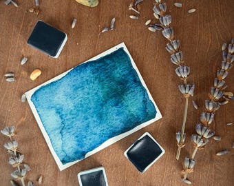 Acquerello Onda dell'Oceano: pittura a miele di qualità artistica, realizzata a mano in piccole quantità.