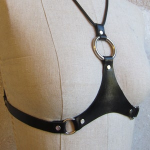 TRINITY - Handmade Genuine Leather Chest/Breast lifting Harness/Protector Straps Corset Accessory Fashion Belt.