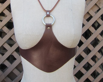 THE GUARDIAN Beautiful, unique, original, handcrafted, quality brown leather chest harness belt. Great Gift Idea