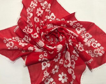 Antique Crochet Needle Embroidered Scarf & Turkish Traditional Headscarf (Oyalı Yemeni)