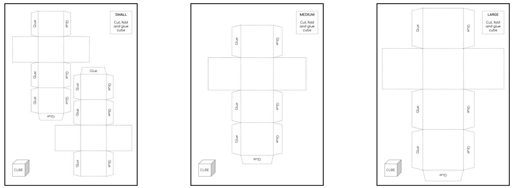 Printable cube pattern