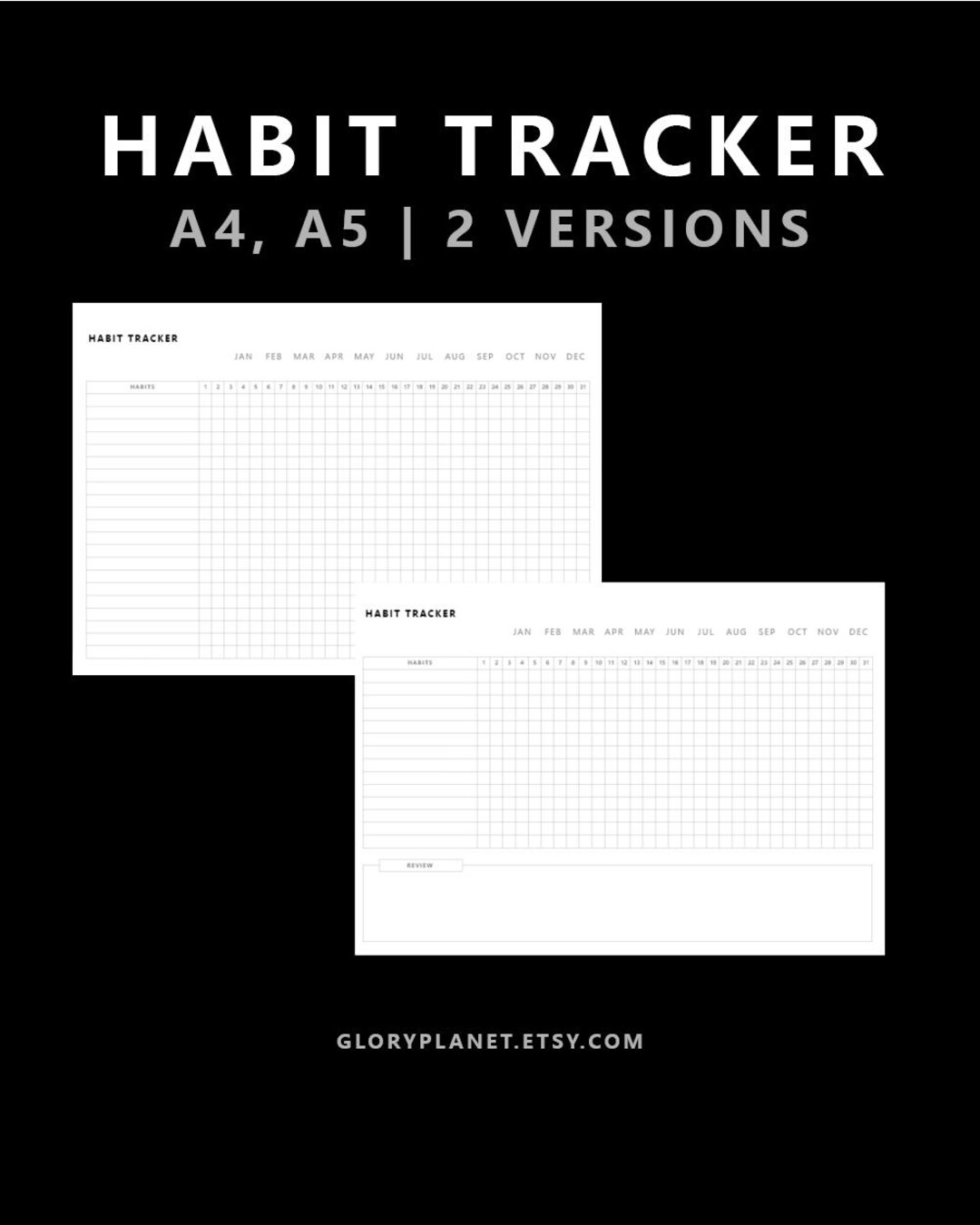 2026 Minimalist Monthly Habit Tracker | Printable Goal Challenger | 30 ...