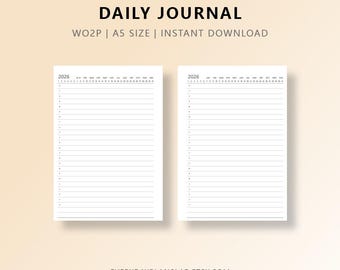 Minimalist Daily Planner | 24-Hour Schedule, Lined, Grid, Dot (Digital Download)
