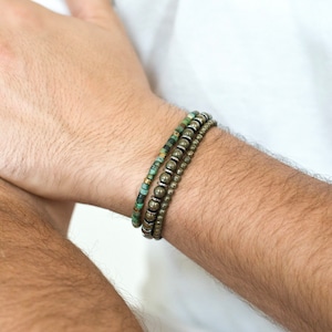PURE pyrite bracelet - 4mm natural stone beads