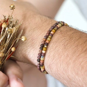 PURE Brown Jasper Bracelet - 4mm natural stone beads