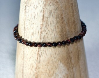 PURE bull's eye bracelet - 4mm beads in natural stones