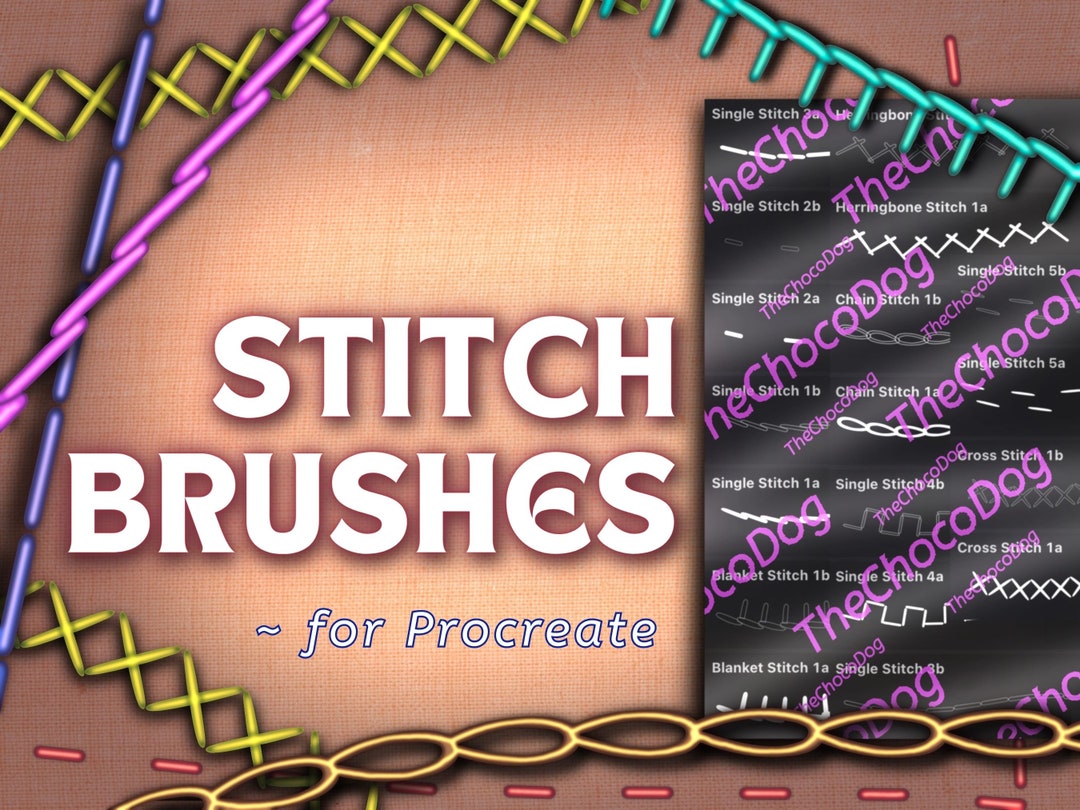 Procreate Stitch Brushes Procreate Brush Knitting Procreate Etsy