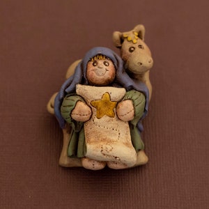 Vintage Adorable Lady & Pony Brooch - U21