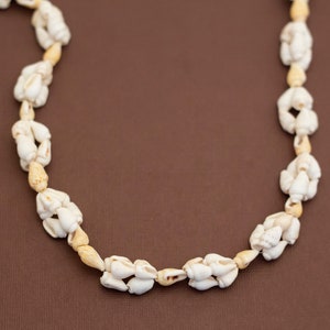 Vintage Bohemian Seashells Beaded Necklace 35 Inch - U4