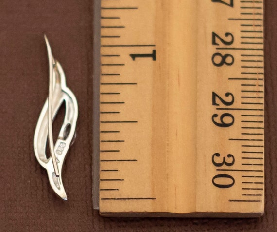 Vintage Sterling Silver Wavy Dangle Earrings by A… - image 3