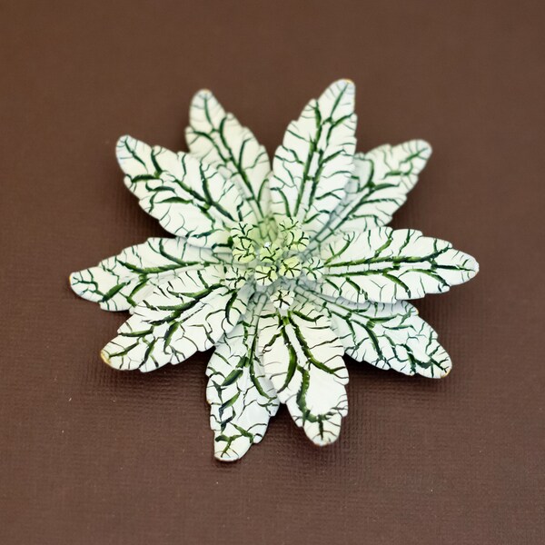 Vintage Art Nouveau Intricate Leaf Petals Floral Brooch - U31