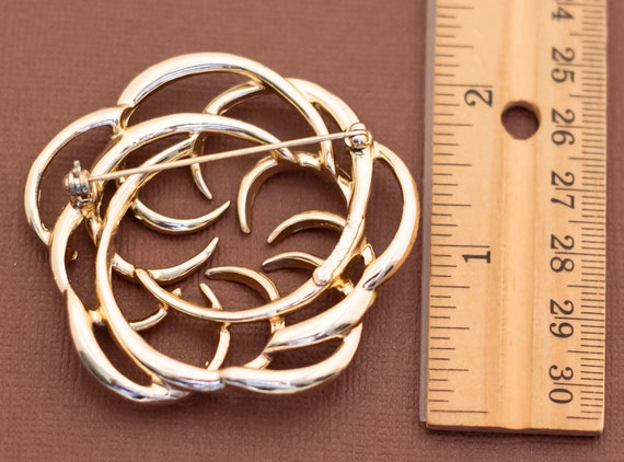 Vintage Spiral Gold Tone Brooch, Sarah Coventry  … - image 2