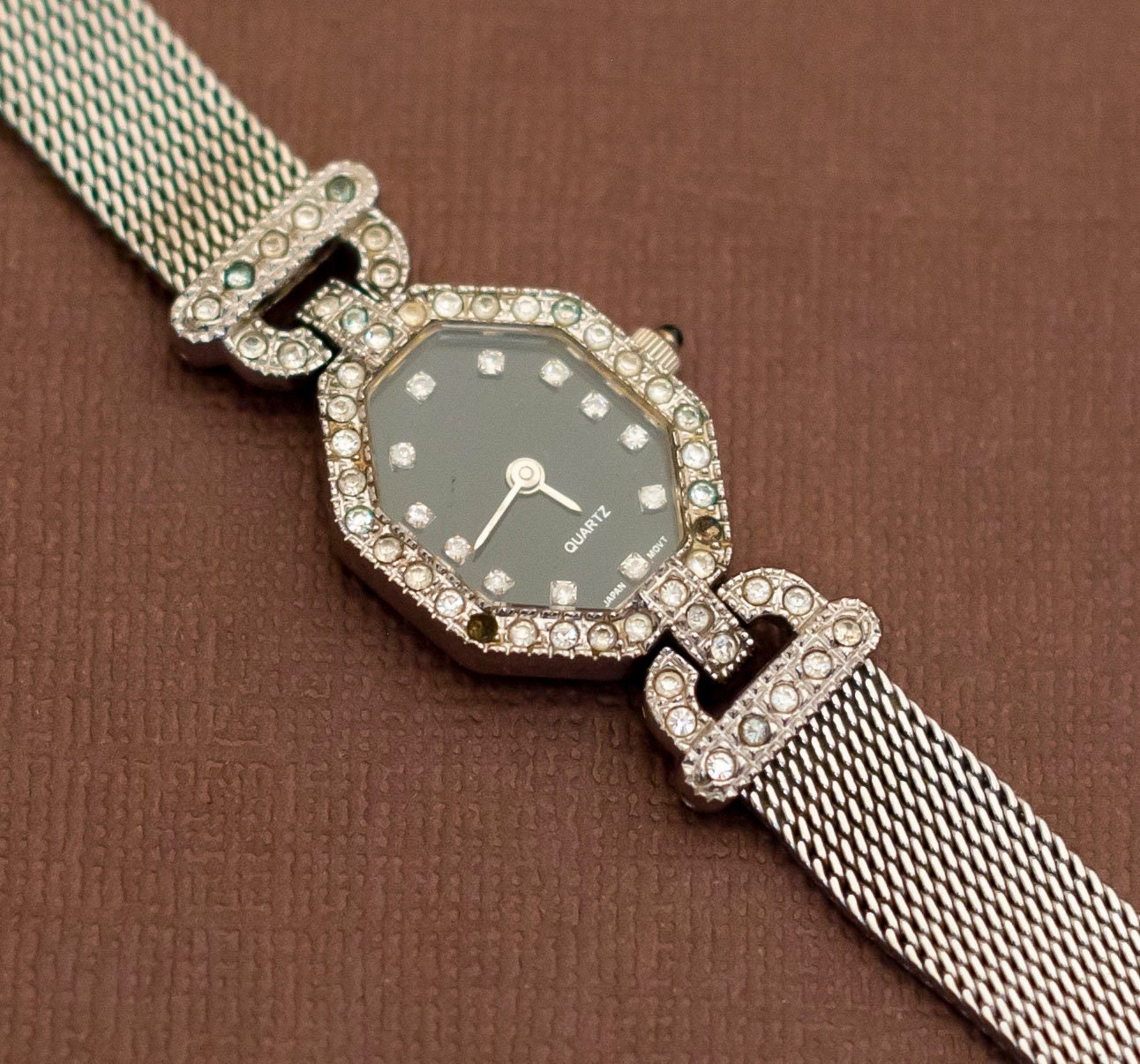 Avon's CZ Crystal Gold Metallic Wristlet Watch - Etsy