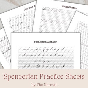 Printable Spencerian Penmanship practice sheets | Handwriting practice | Printable Handwriting worksheets | Calligraphy worksheets