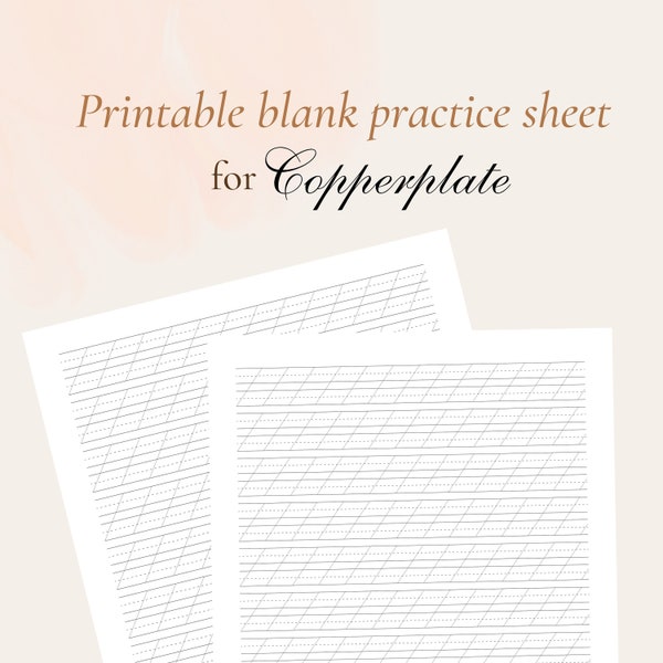 Printable Blank Handwriting Practice Sheet for Copperplate/ Handwriting Guide/ Calligraphy Sheet/ PDF/ JPEG/ US Letter/ A4