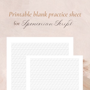 Printable Blank Handwriting Practice Sheet for Spencerian Script/ Handwriting Guide/ Calligraphy Sheet/ PDF/ JPEG/ US Letter/ A4