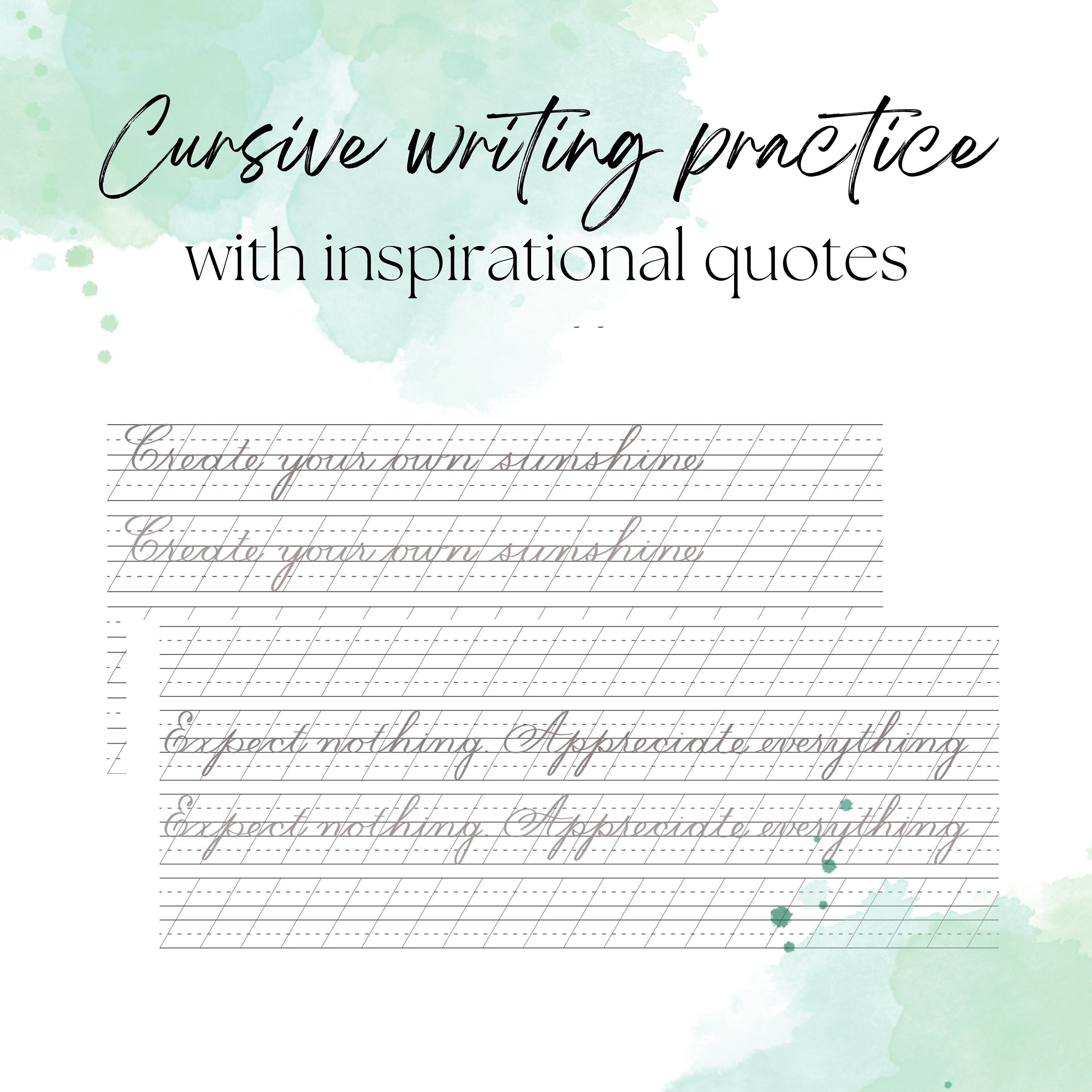 Printable Cursive Writing Worksheet With Inspirational Quotes Il Fullxfull.4165090075 Ill0