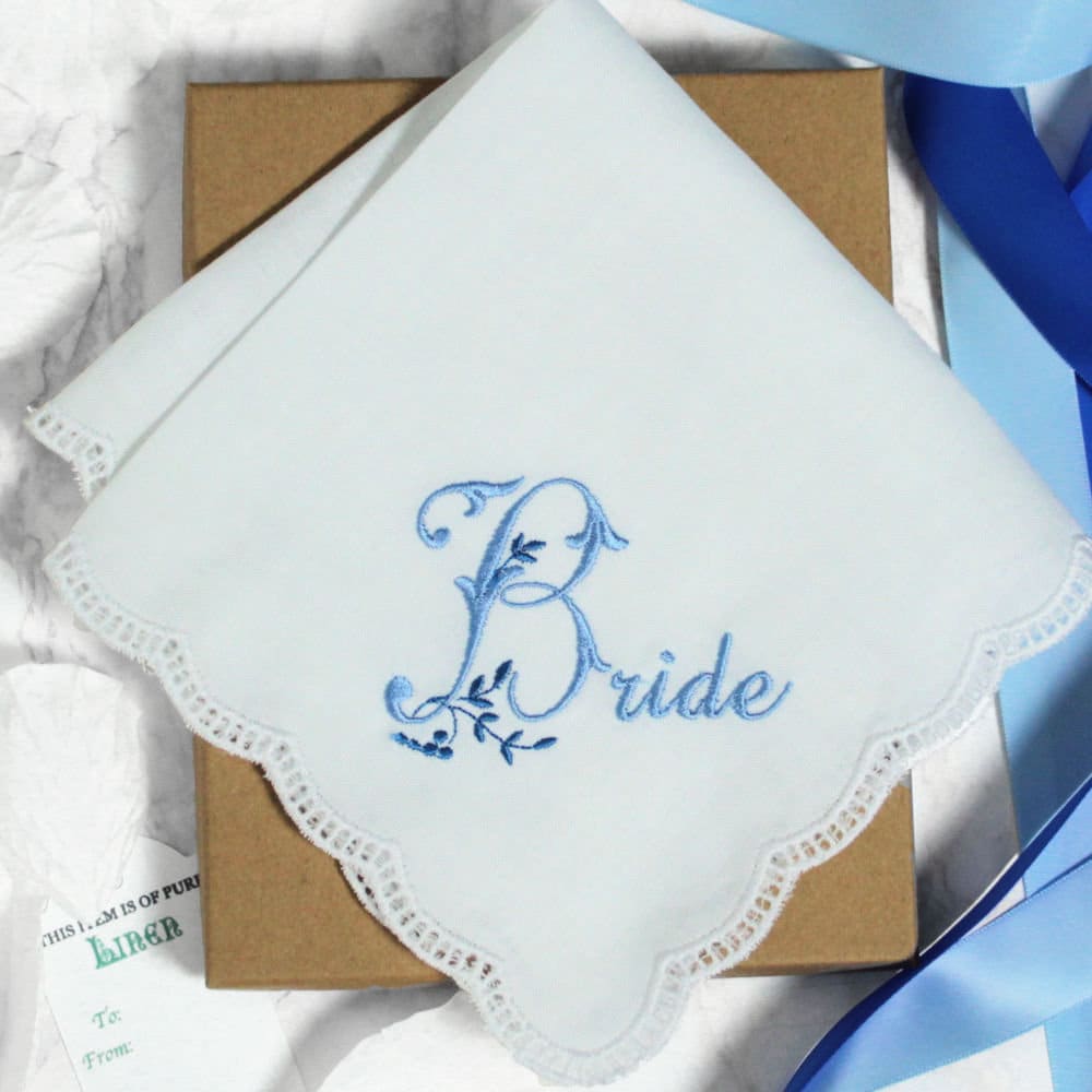 Blue handkerchief bride discount