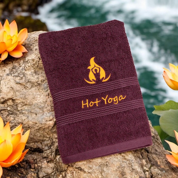 Personalised Hot Yoga Towel Exercise Workout Sweat Hand Towels - Embroidered for you or as a gift! Pilates Flow Fitness Chi Wellbeing Fusion