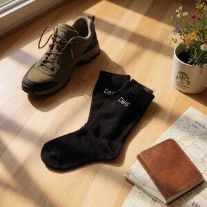 Personalised Diabetic Socks: Initials or Name Embroidered Mens Non Binding Gentle Grip Top Socks
