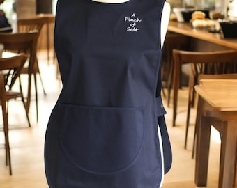 Personalised Navy Blue Tabard | Embroidered Workwear Salon Catering Cleaning Apron