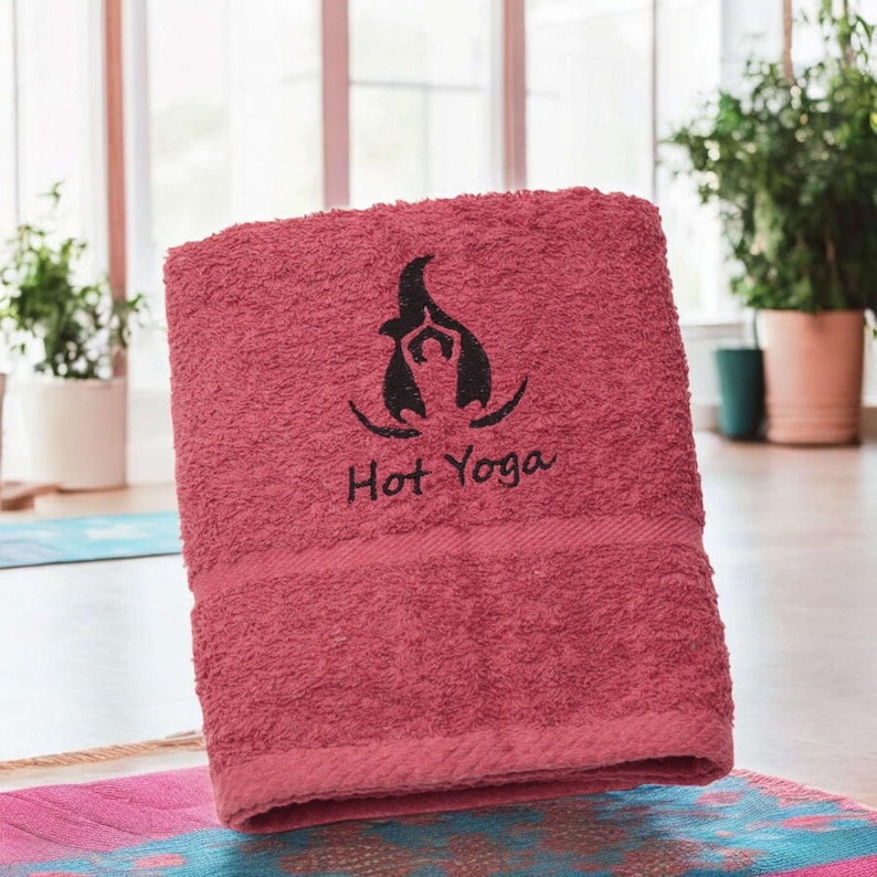 Personliga Hot Yoga-handdukar – Broderad fitnesshandduk som present bild 9