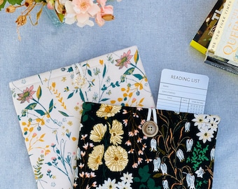 Wildflower Meadows Book Sleeve | Padded Flannel Tablet Cover