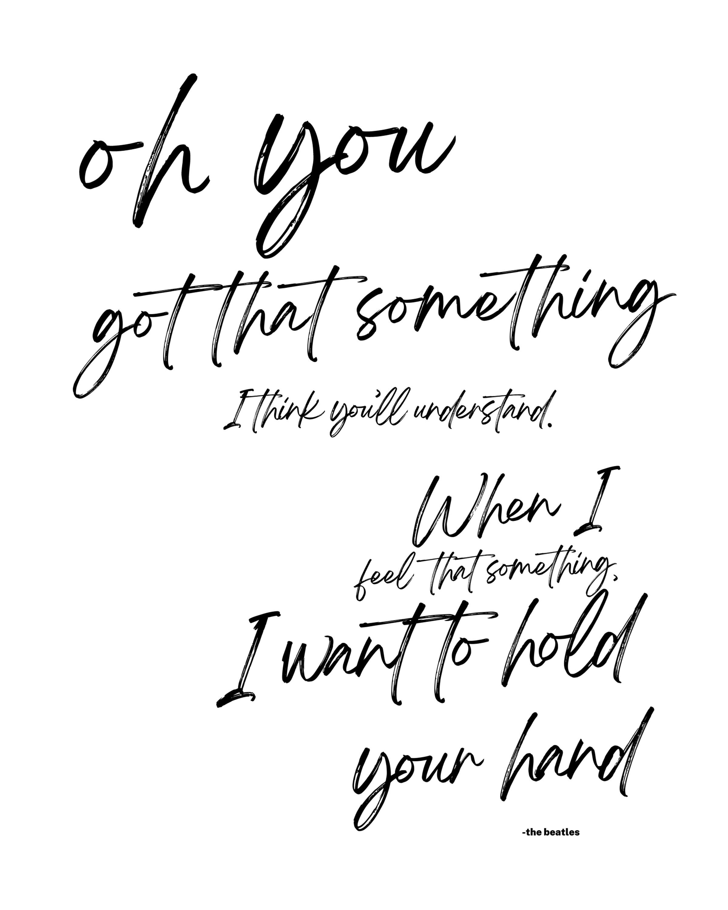 I Want to Hold Your Hand Poster DIGITAL DOWNLOAD Etsy