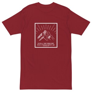 Men’s premium heavyweight tee I can do all things through Christ Youth Theme 2023