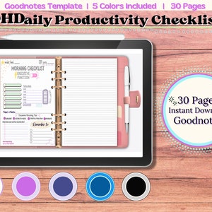 ADHD Digital Planner, Goodnotes Planner, iPad Planner, Undated Planner, Digital Journal