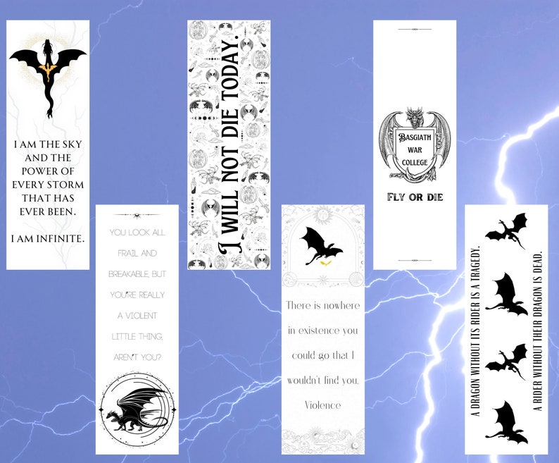 Fourth Wing/iron Flame Bookmark Set Xaden Riorson Violet - Etsy UK
