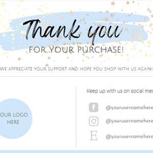 Business Thank You Card Template- Digital Download
