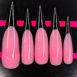 Black French Tip XXL Stiletto Press Ons
