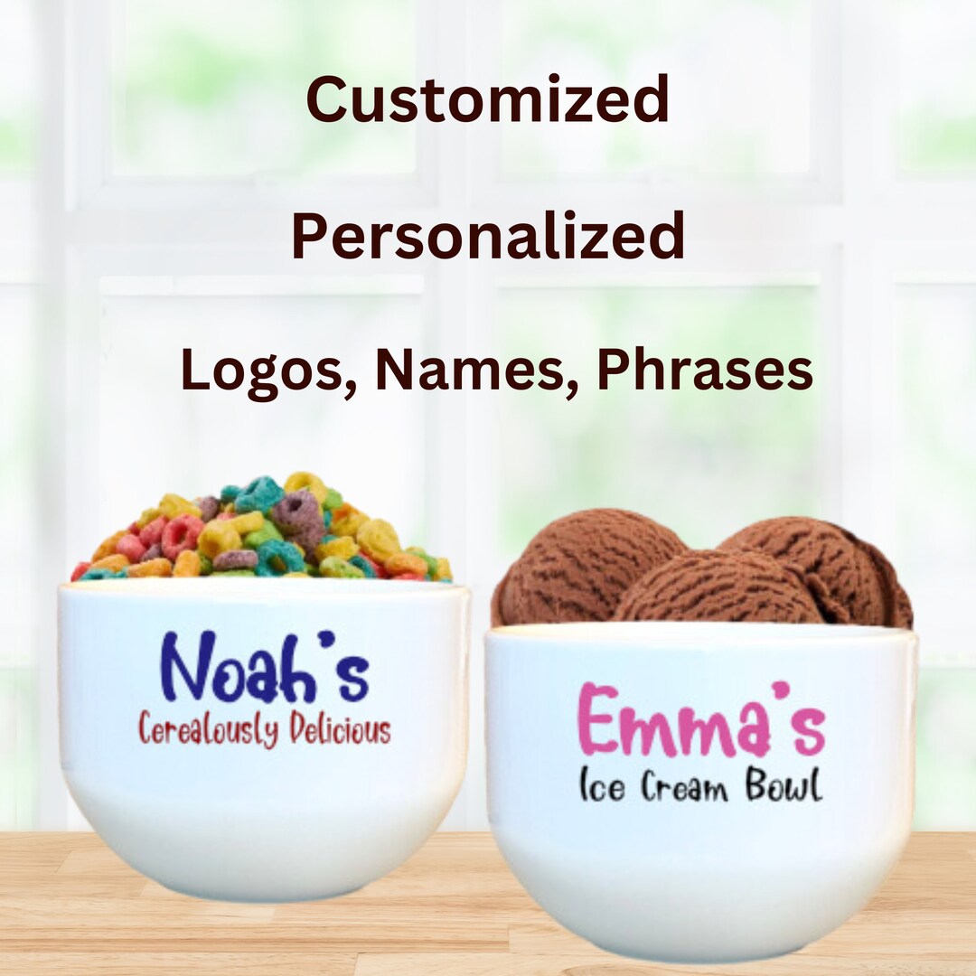 Personalized and Customized Cereal Bowl Ice Cream Bowl or Etsy
