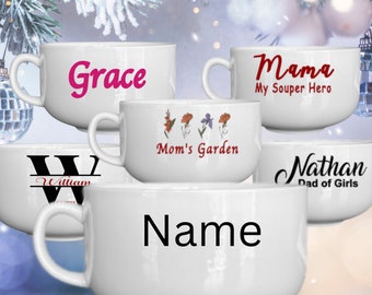 Personalized, customize BIG Bowls, 32 oz with Handle, gifts for all occasions