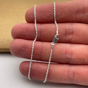 Sterling Silver Choker 925 Rope Chain Solid Italian Made