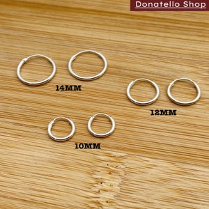 3 Pack Sterling Silver Endless Hoop Earrings Set Classic Hoops