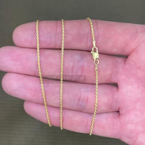Solid 925 Sterling Silver Twisted Rope Link Chain Necklace 1.5MM Chain, 14K Plated Sterling Silver Necklace