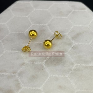Solid Sterling Silver 925 Classic Ball Studs Earrings Unisex Mens Womens 6mm