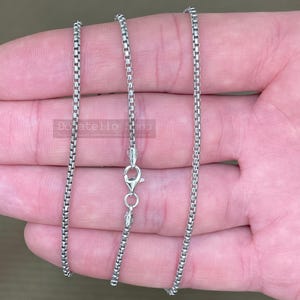 Sterling Silver Round Box Link Chain 1.5mm 925 Chain Necklace, Sterling Silver Necklace