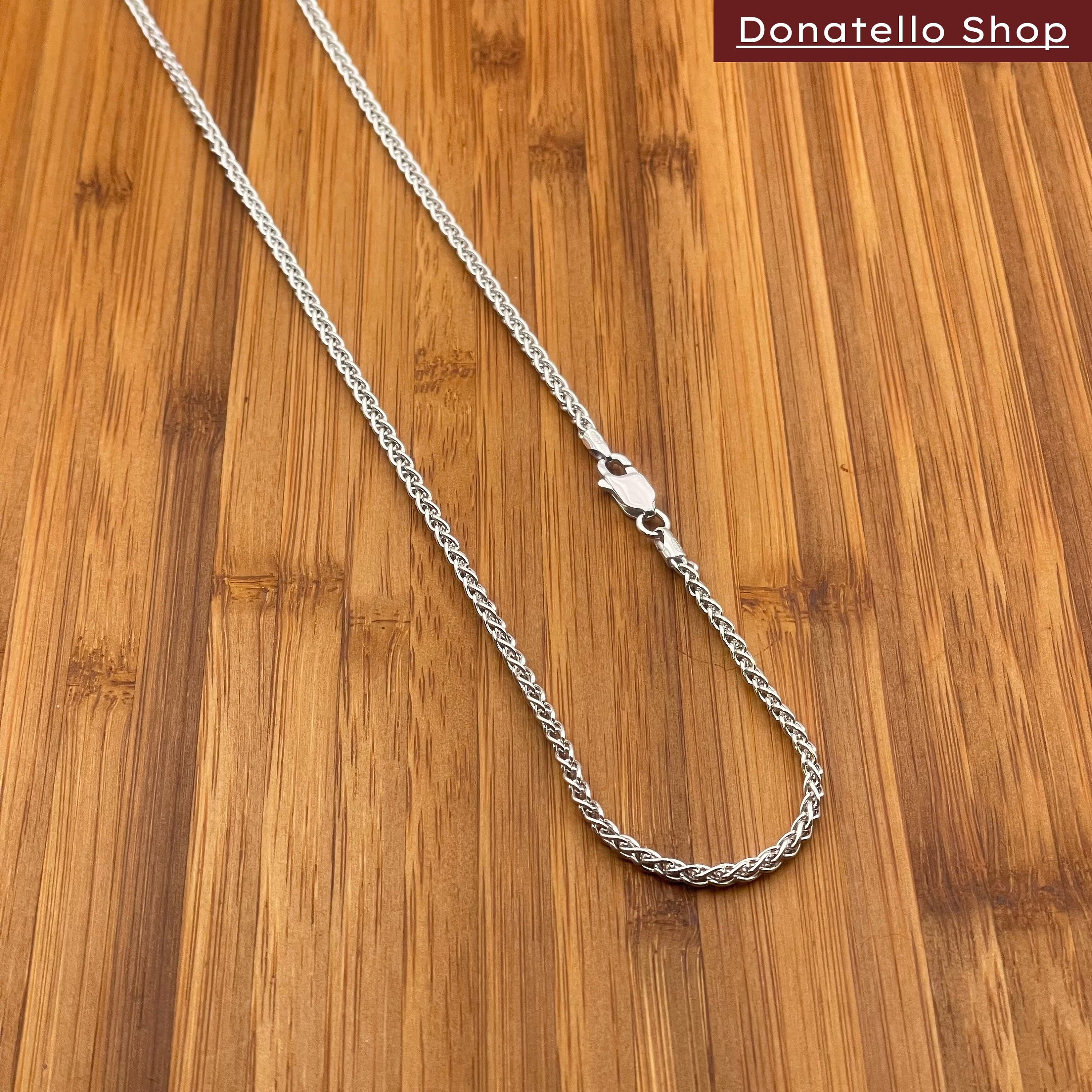 925 Sterling Silver Italy Classic Cuban Chain Necklace 23