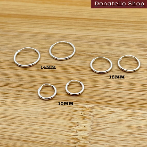 Sterling Silver Trio Endless Hoop Earring Set 3pc - Silver