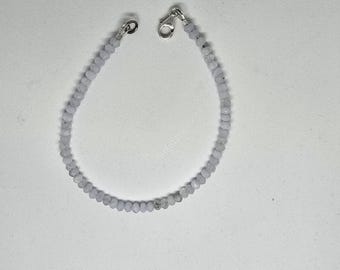 Blue striped agate bracelet with  sterling silver clasp