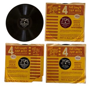 Vintage Western Swing 78 RPM Records Lot TOPS Cowboy Music 1950s Memorabilia