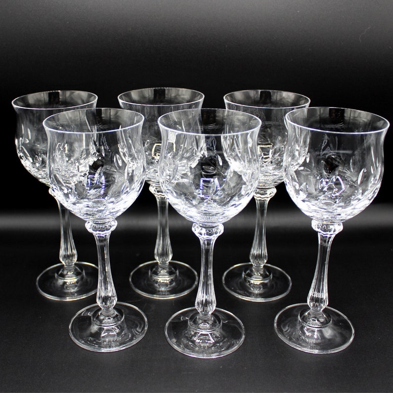 Vintage Blown Glass Crystal Mikasa Versailles Collection 7 Stemmed Wine