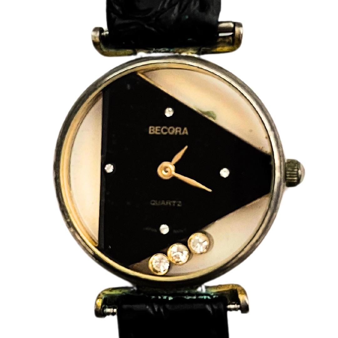 Vintage Becora Quartz Analog Wristwatch With Genuine Black  display picture 1