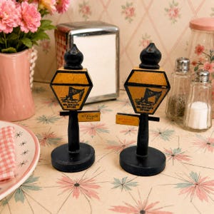Vintage San Francisco Salz Pfefferstreuer, Golden Gate Bridge Souvenir Set aus Holz